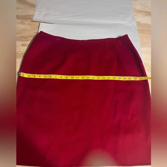 Talbots Plus Sz 16W Women’s Red Pencil Skirt Wool Winter Work Wear Holiday Event - Picture 4 of 8